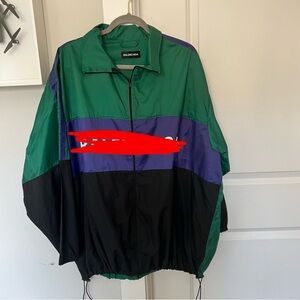 BB Green, Purple & Black Colorblock Windbreaker Jacket